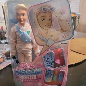 Barbie Dream Besties Ken Doll with Cream Outfit and Blue Bag